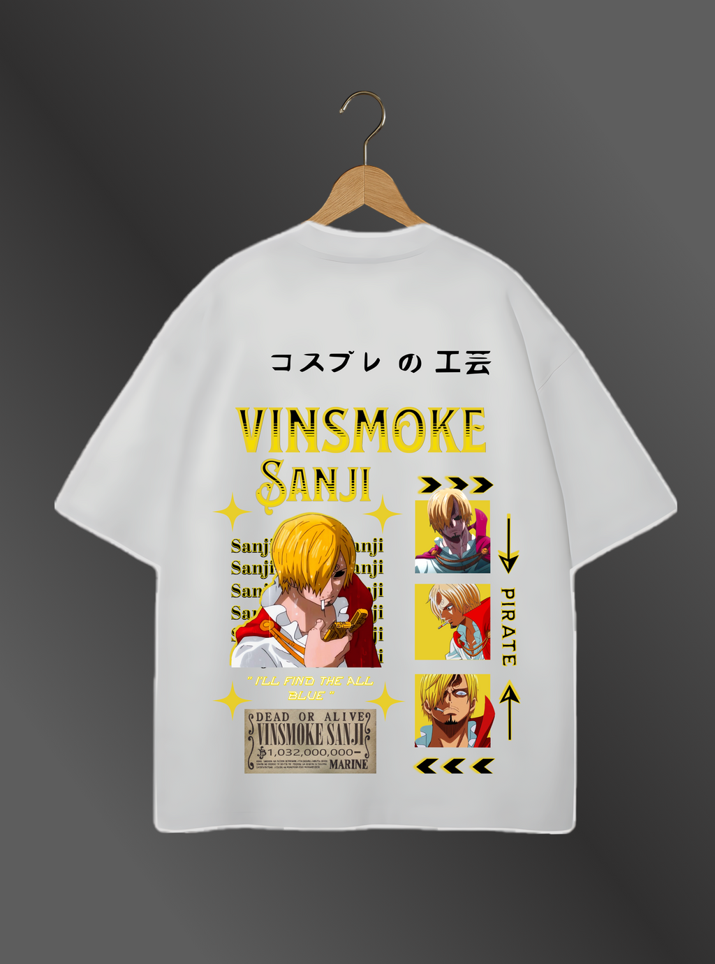 SANJI - "ALL BLUE PIRATE" - Premium Oversized [240 GSM] Tee